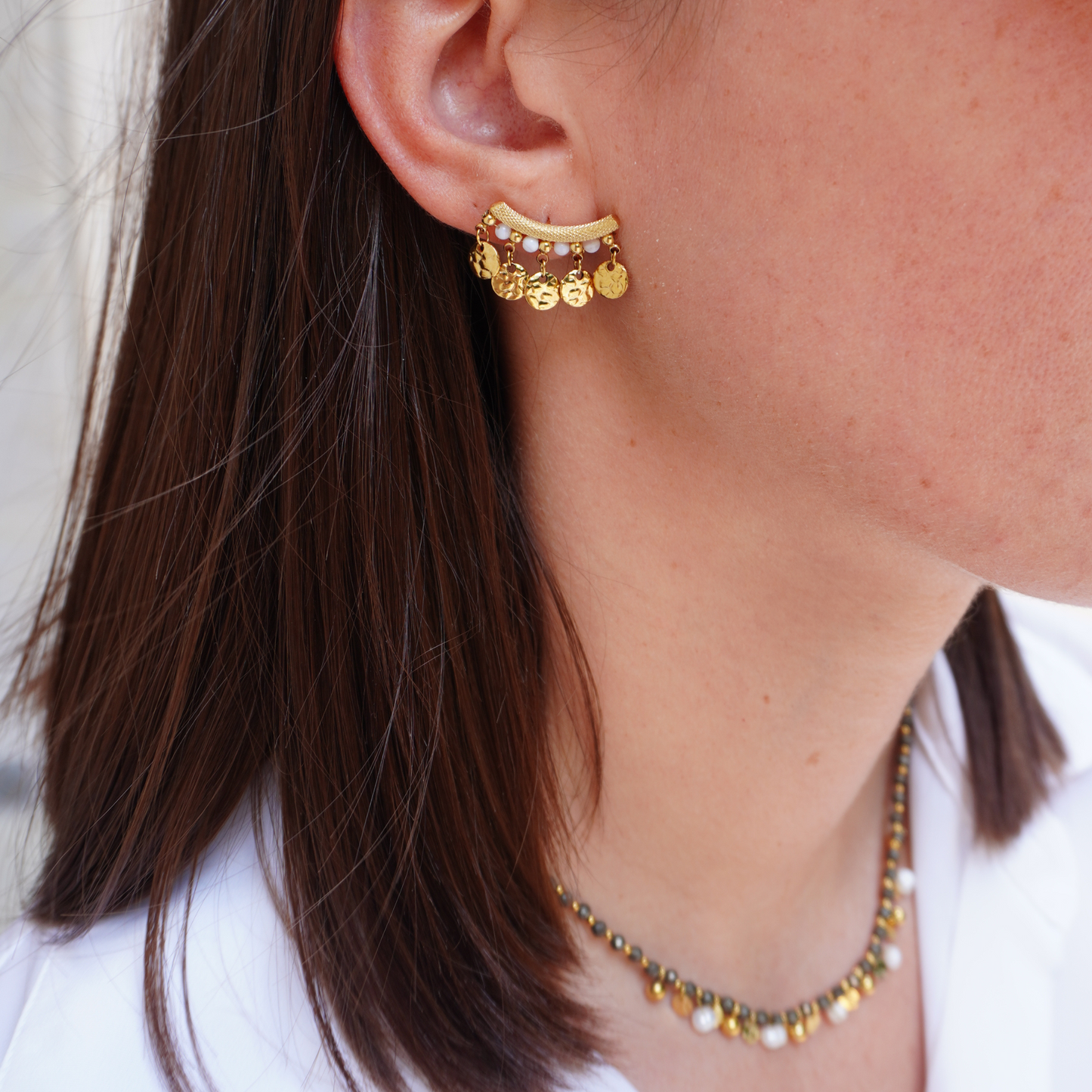 Boucles d'oreilles Boréales blanches