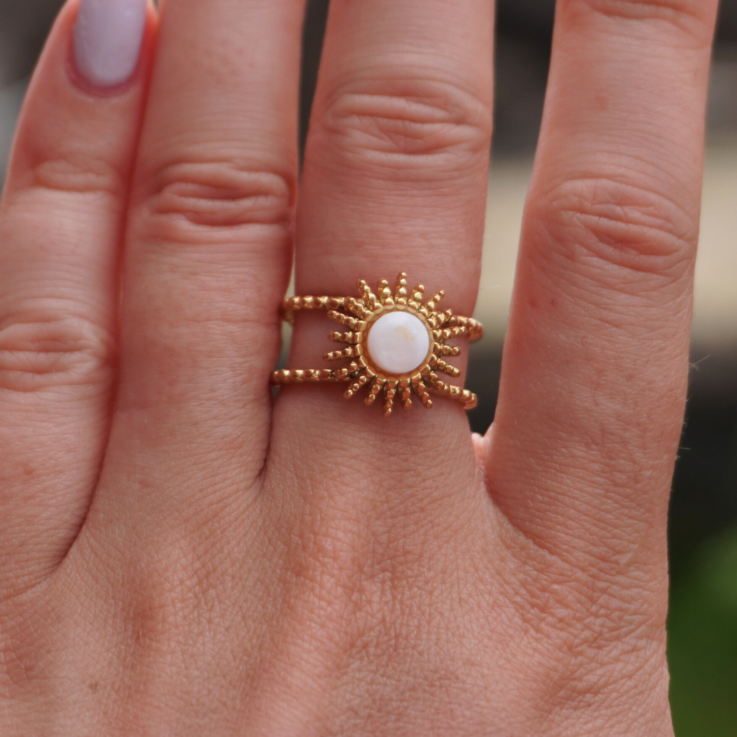 Bague soleil nacré