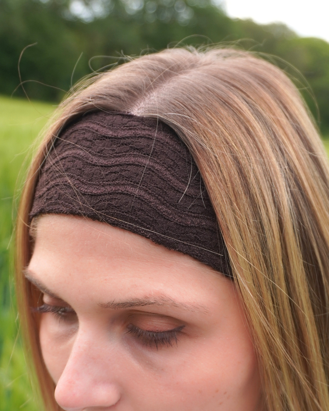 Bandeau dentelle chocolat