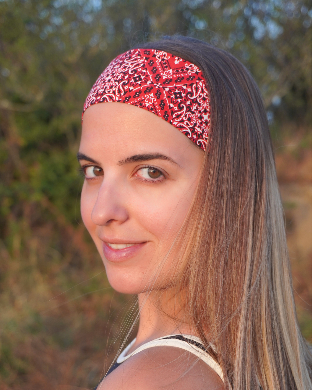 Bandeau bandana rouge & noir