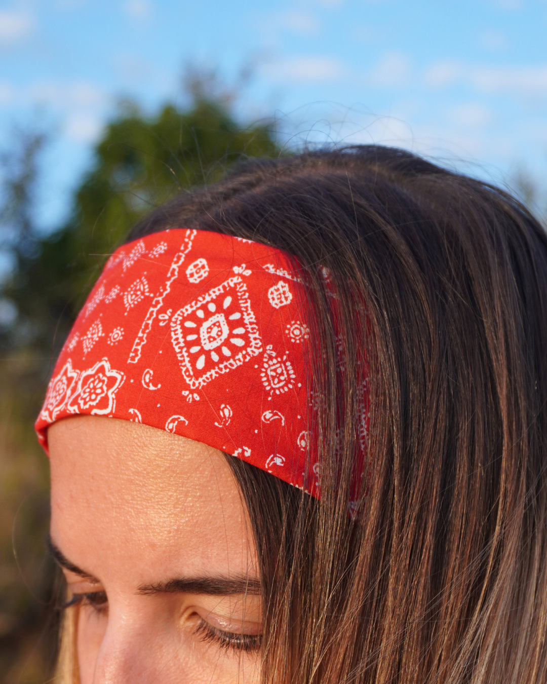 Bandeau bandana rouge & blanc