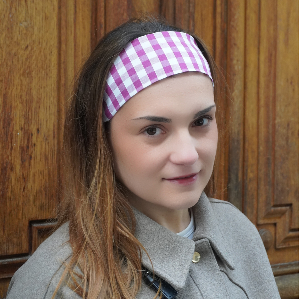 Bandeau vichy cassis