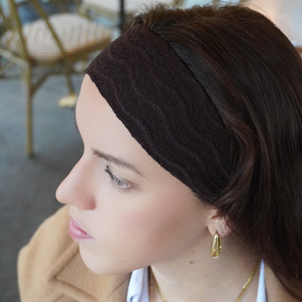 Bandeau dentelle chocolat