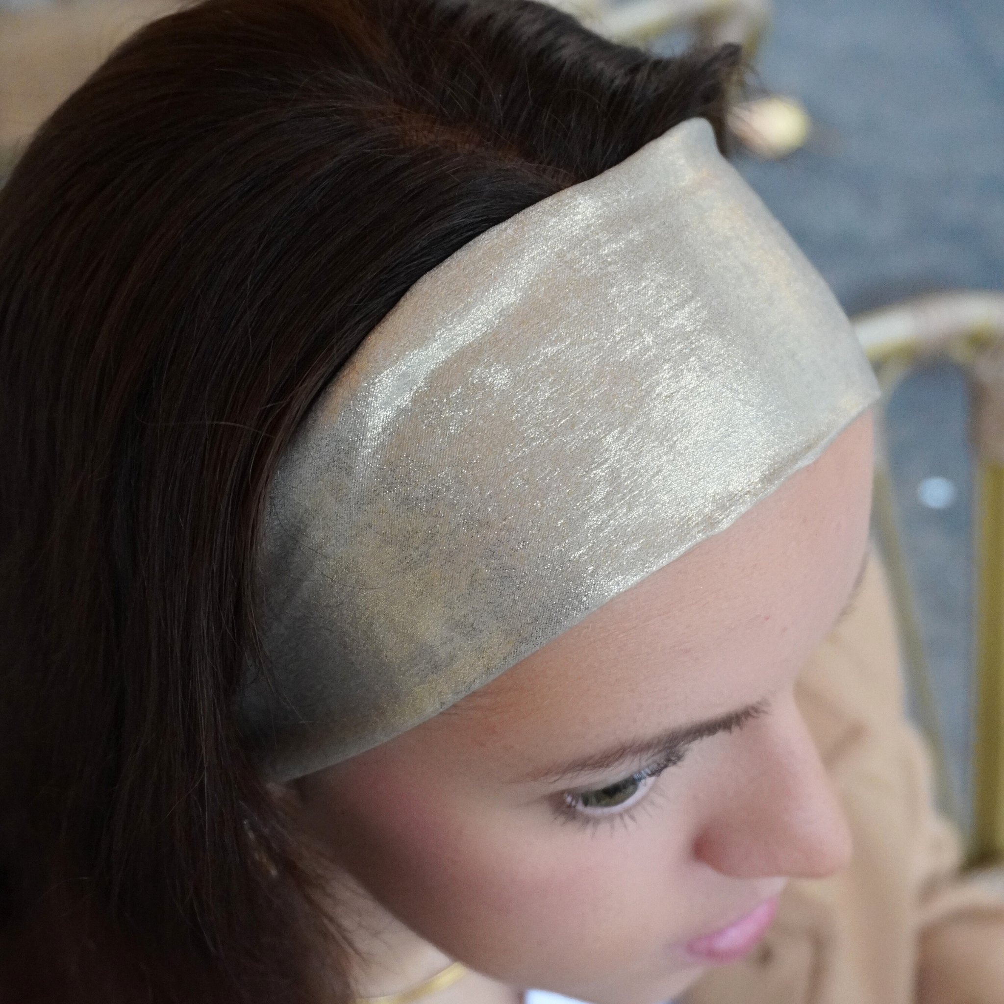 Bandeau nacré beige