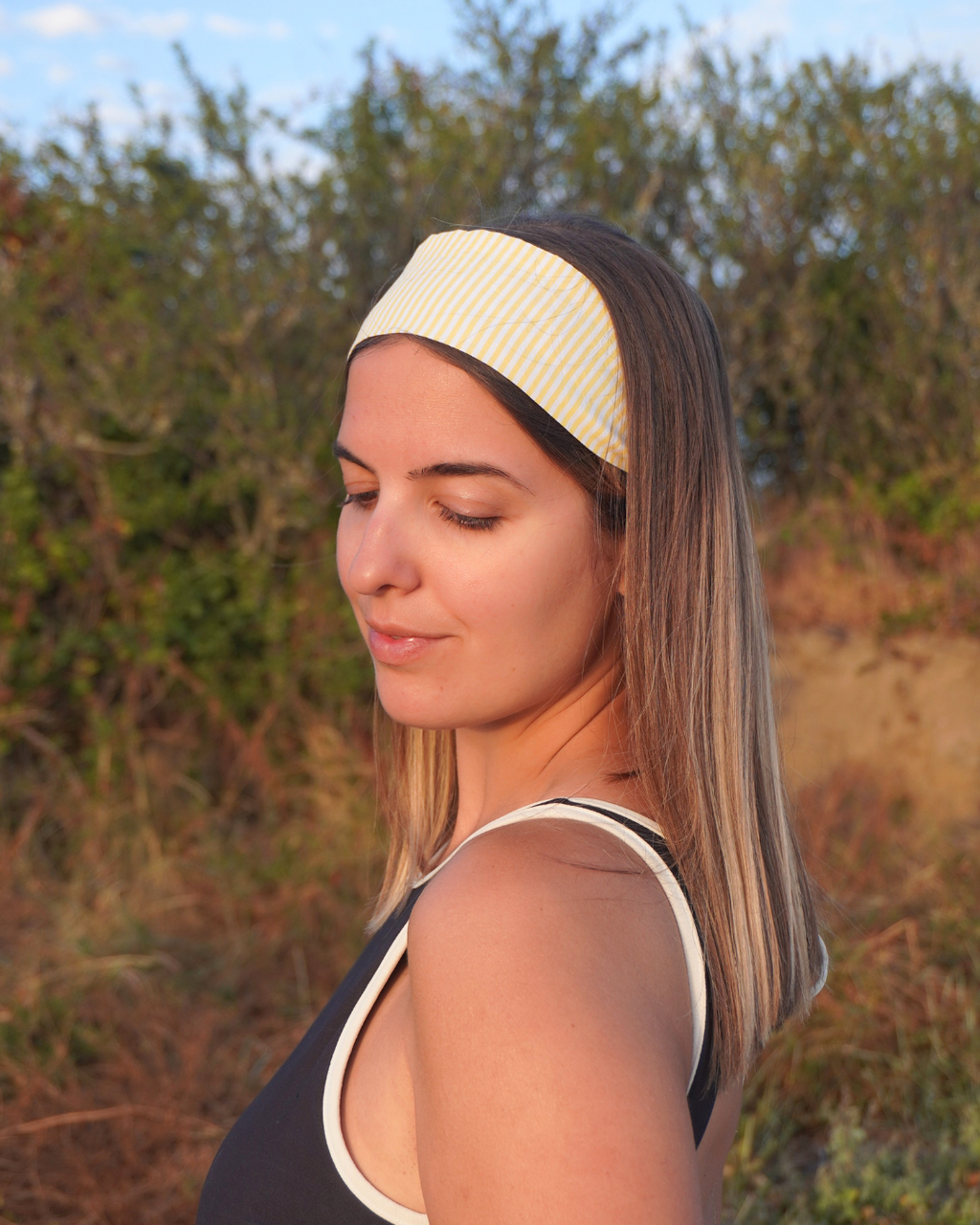 Bandeau à rayures jaune