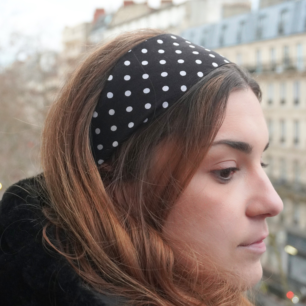 Bandeau à pois noir & blanc