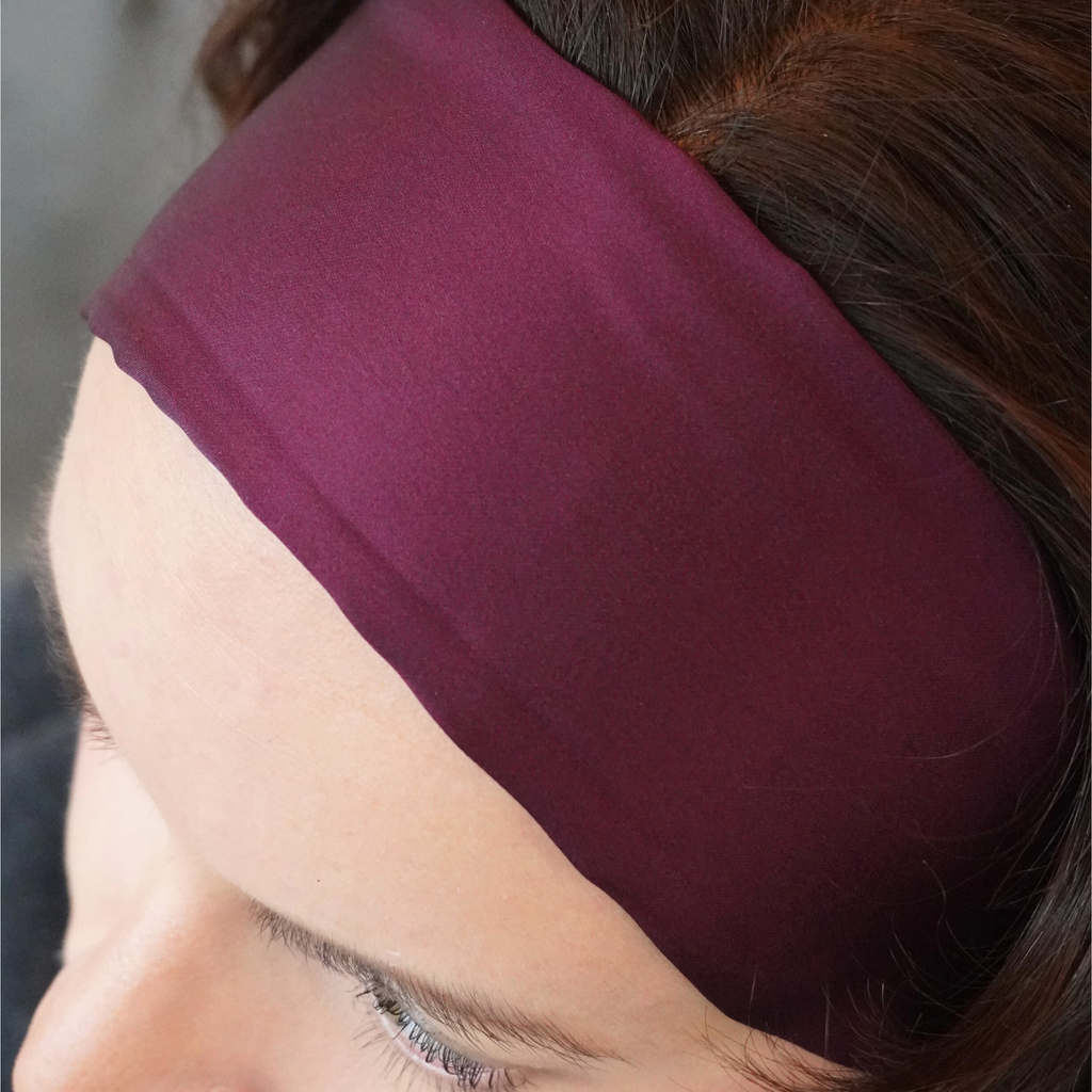Bandeau prune satinée