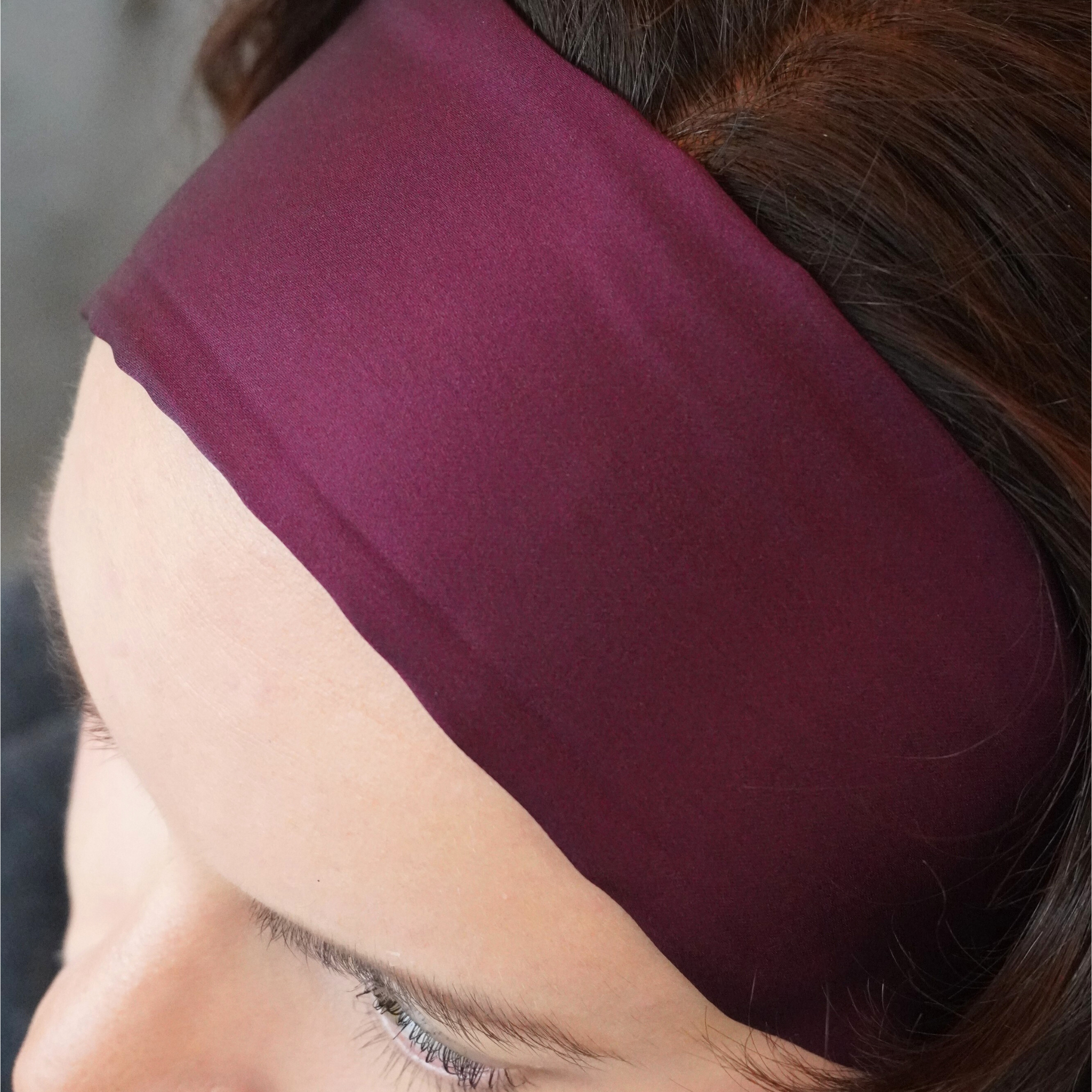 Bandeau prune satinée