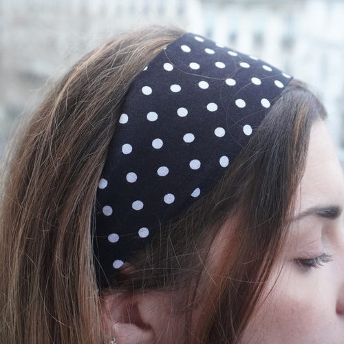 Bandeau à pois noir & blanc