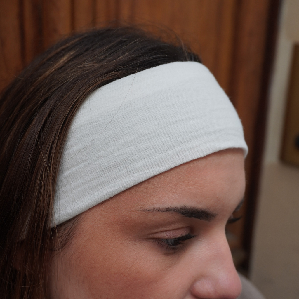 Bandeau gaze de coton blanc