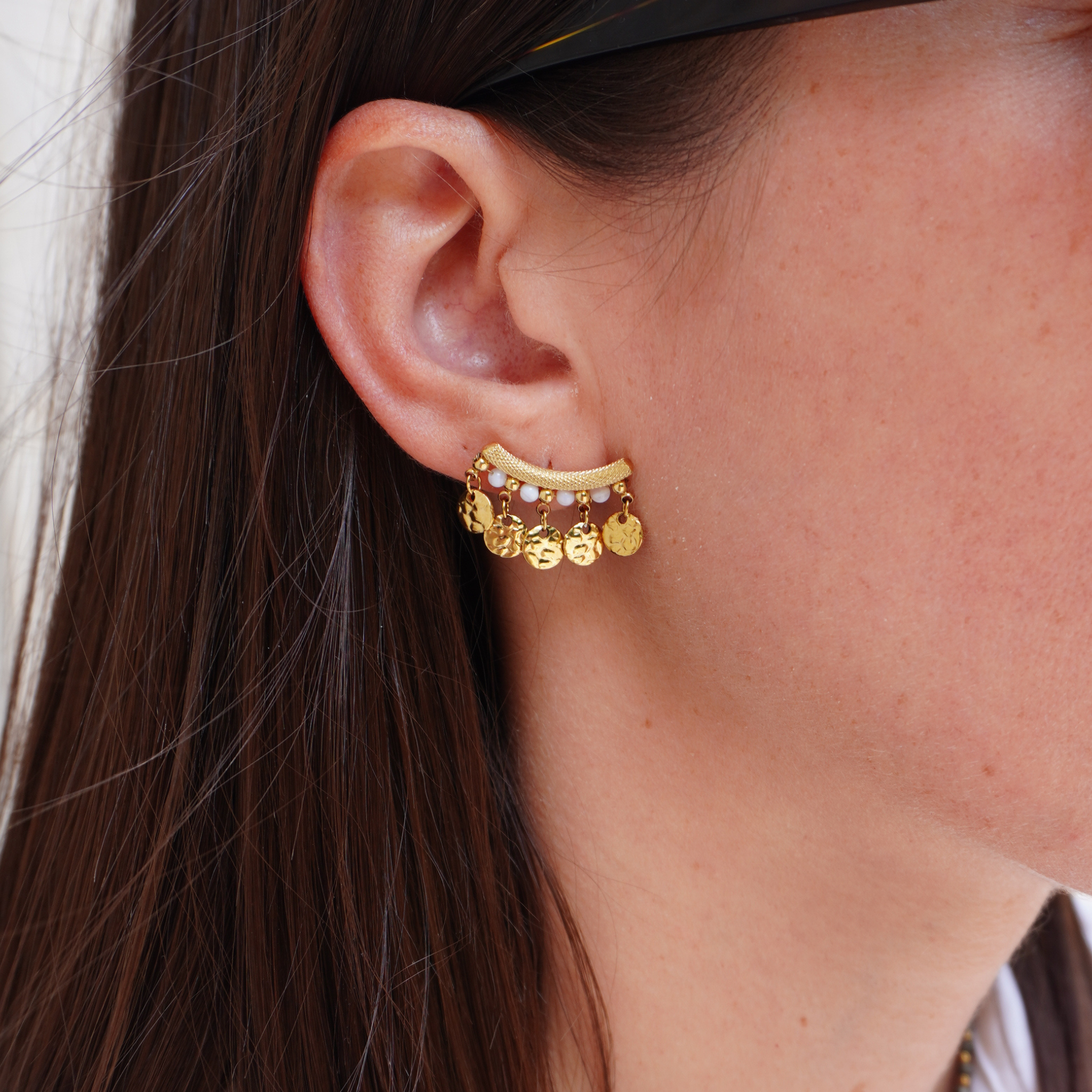 Boucles d'oreilles Boréales blanches