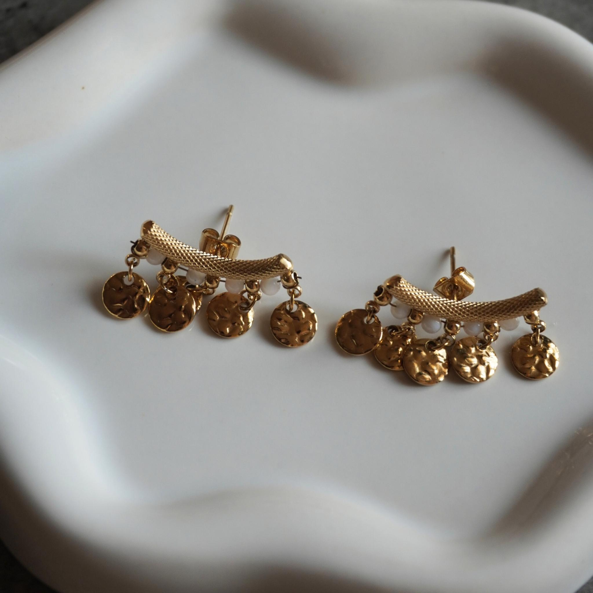 Boucles d'oreilles Boréales blanches