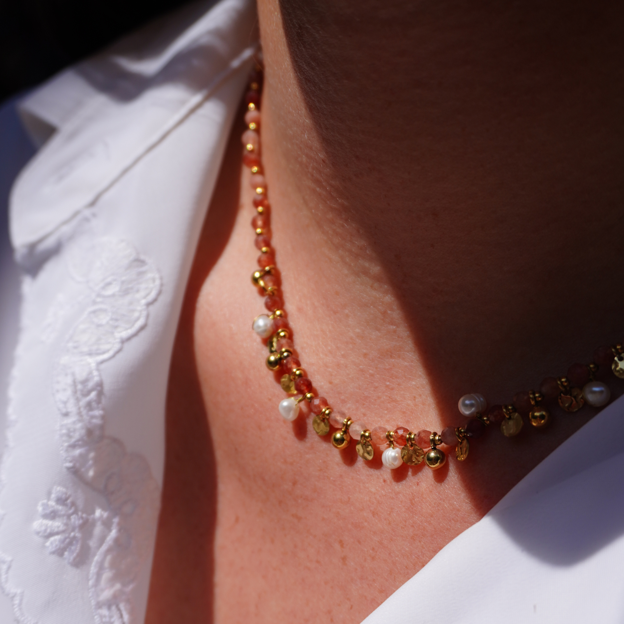 Collier de perles corail