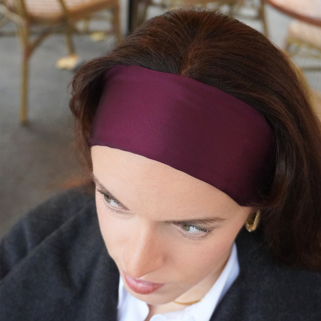 Bandeau prune satinée